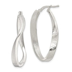 Загрузить изображение в средство просмотра галереи, Sterling Silver Twisted Hoop Earrings Brushed Satin Finish 35mm x 17mm