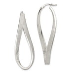 Load image into Gallery viewer, Sterling Silver Twisted Hoop Earrings Brushed Satin Finish 51mm x 17mm