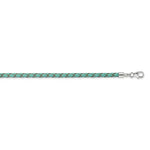이미지를 갤러리 뷰어에 로드 , Teal Blue Green Leather Braided Choker Necklace Bracelet Wrap with Sterling Silver Clasp