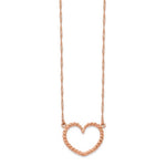 Cargar imagen en el visor de la galería, 14k Rose Gold Heart Necklace 17 inches