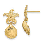 Lade das Bild in den Galerie-Viewer, 14k Yellow Gold Seashell Starfish Clam Scallop Shell Dangle Earrings
