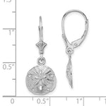 Załaduj obraz do przeglądarki galerii, 14k White Gold Sand Dollar Starfish Leverback Dangle Earrings