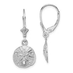 Załaduj obraz do przeglądarki galerii, 14k White Gold Sand Dollar Starfish Leverback Dangle Earrings