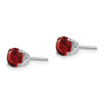 Load image into Gallery viewer, 14k White Gold 5mm Round Garnet Stud Earrings January Birthstone