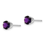 Carregar imagem no visualizador da galeria, 14k White Gold 5mm Round Amethyst Stud Earrings February Birthstone