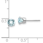 Carica l'immagine nel visualizzatore di Gallery, 14k White Gold 5mm Round Aquamarine Stud Earrings March Birthstone