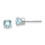 Carica l'immagine nel visualizzatore di Gallery, 14k White Gold 5mm Round Aquamarine Stud Earrings March Birthstone