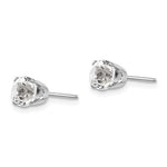 Cargar imagen en el visor de la galería, 14k White Gold 5mm Round White Topaz Stud Earrings April Birthstone