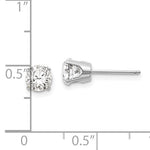 Cargar imagen en el visor de la galería, 14k White Gold 5mm Round White Topaz Stud Earrings April Birthstone