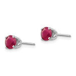 Afbeelding in Gallery-weergave laden, 14k White Gold 5mm Round Ruby Stud Earrings July Birthstone