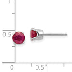 Afbeelding in Gallery-weergave laden, 14k White Gold 5mm Round Ruby Stud Earrings July Birthstone