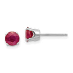 Afbeelding in Gallery-weergave laden, 14k White Gold 5mm Round Ruby Stud Earrings July Birthstone
