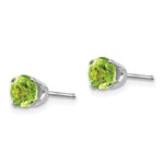 Load image into Gallery viewer, 14k White Gold 5mm Round Peridot Stud Earrings August Birthstone