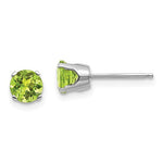 Load image into Gallery viewer, 14k White Gold 5mm Round Peridot Stud Earrings August Birthstone