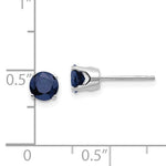 Load image into Gallery viewer, 14k White Gold 5mm Round Sapphire Stud Earrings September Birthstone