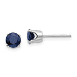 Load image into Gallery viewer, 14k White Gold 5mm Round Sapphire Stud Earrings September Birthstone