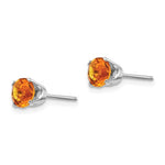 이미지를 갤러리 뷰어에 로드 , 14k White Gold 5mm Round Citrine Stud Earrings November Birthstone