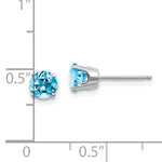 Carregar imagem no visualizador da galeria, 14k White Gold 5mm Round Blue Topaz Stud Earrings December Birthstone