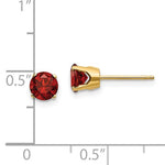 Cargar imagen en el visor de la galería, 14k Yellow Gold 5mm Round Garnet Stud Earrings January Birthstone