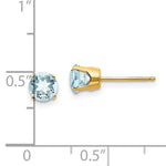 Carica l'immagine nel visualizzatore di Gallery, 14k Yellow Gold 5mm Round Aquamarine Stud Earrings March Birthstone