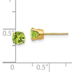 Load image into Gallery viewer, 14k Yellow Gold 5mm Round Peridot Stud Earrings August Birthstone