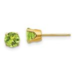 Load image into Gallery viewer, 14k Yellow Gold 5mm Round Peridot Stud Earrings August Birthstone