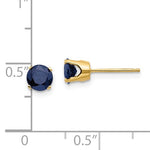 Kép betöltése a galériamegjelenítőbe: 14k Yellow Gold 5mm Round Sapphire Stud Earrings September Birthstone