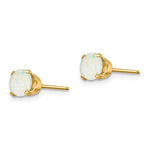 Indlæs billede til gallerivisning 14k Yellow Gold 5mm Round Opal Stud Earrings October Birthstone