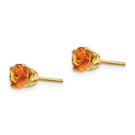 Kép betöltése a galériamegjelenítőbe: 14k Yellow Gold 5mm Round Citrine Stud Earrings November Birthstone