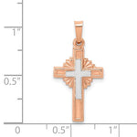 Carica l'immagine nel visualizzatore di Gallery, 14k Rose White Gold Two Tone Celtic Cross Pendant Charm