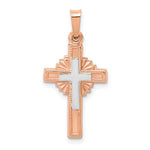 Carica l'immagine nel visualizzatore di Gallery, 14k Rose White Gold Two Tone Celtic Cross Pendant Charm