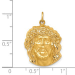 Kép betöltése a galériamegjelenítőbe: 14k Yellow Gold Jesus Christ Face Head Pendant Charm
