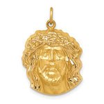 Kép betöltése a galériamegjelenítőbe: 14k Yellow Gold Jesus Christ Face Head Pendant Charm