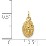 Carregar imagem no visualizador da galeria, 14k Yellow Gold Blessed Virgin Mary Miraculous Medal Oval Extra Small Pendant Charm