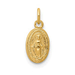 Carregar imagem no visualizador da galeria, 14k Yellow Gold Blessed Virgin Mary Miraculous Medal Oval Extra Small Pendant Charm