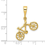 Ladda upp bild till gallerivisning, 14k Yellow Gold Bicycle 3D Pendant Charm