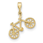 Ladda upp bild till gallerivisning, 14k Yellow Gold Bicycle 3D Pendant Charm