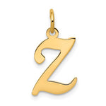 Load image into Gallery viewer, 14K Yellow Gold Initial Letter Z Cursive Script Alphabet Pendant Charm
