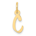 Ladda upp bild till gallerivisning, 14K Yellow Gold Uppercase Initial Letter C Block Alphabet Small Pendant Charm