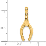Загрузить изображение в средство просмотра галереи, 14k Yellow Gold Wishbone Pendant Charm
