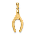 Загрузить изображение в средство просмотра галереи, 14k Yellow Gold Wishbone Pendant Charm