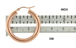 Φόρτωση εικόνας στο εργαλείο προβολής Συλλογής, 14K Rose Gold 30mm x 4mm Classic Round Hoop Earrings
