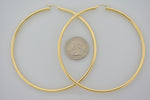 Load image into Gallery viewer, 14K Yellow Gold 90mm x 3mm Extra Large Giant Gigantic Big Round Classic Hoop Earrings
