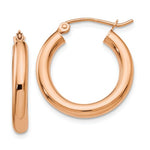 Load image into Gallery viewer, 14K Rose Gold 20mm x 3mm Classic Round Hoop Earrings
