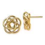 Carica l&#39;immagine nel visualizzatore di Gallery, 14k Yellow Gold Flower Love Knot Stud Post Earrings
