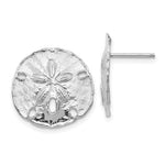Load image into Gallery viewer, 14k White Gold Sand Dollar Post Push Back Earrings
