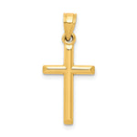 Indlæs billede til gallerivisning 10K Yellow Gold Polished Solid Cross Pendant
