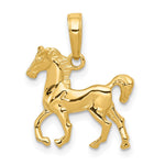 Lade das Bild in den Galerie-Viewer, 10K Yellow Gold Standing Horse Pendant Charm Polished Finish
