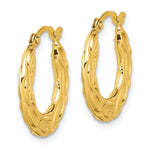 Charger l'image dans la galerie, 10K Yellow Gold Patterned Round Hoop Earrings 18mm x 2mm
