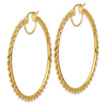 Charger l&#39;image dans la galerie, 10K Yellow Gold 65mm x 2.95mm Rope Round Hoop Earrings
